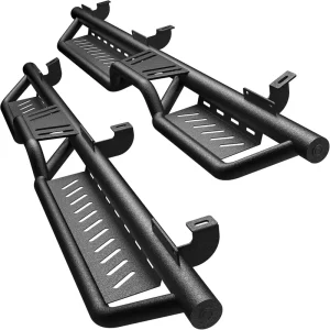 YITAMOTOR Side Steps & Running Boards Fits 2007–2018 Jeep Wrangler JK/JKU 4-Door Dual-Level Black Nerf Bars with Roof Access Design