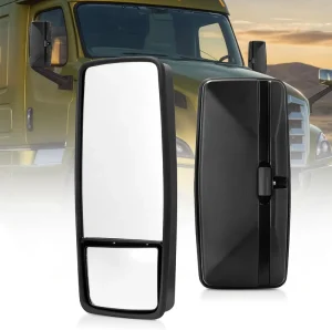 YITAMOTOR Left Driver Side Mirror Door Mirror Compatible With 2008-2023 ISUZU NPR NPR-HD NQR NRR Chevy GMC W3500 W4500 W5500 Truck 4HK1 4JJ1 Manual Control Rear View Side Mirror Black