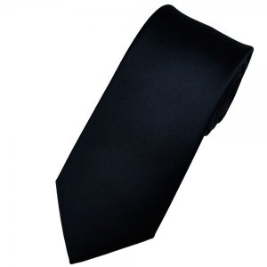 Plain Navy Blue Men's Satin Tie
