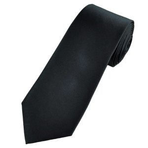Plain Navy Blue Men's Silk Satin Tie by Lupi Romani