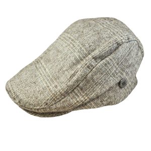 Tresanti Beige, Brown & Aqua Blue Checked Flat Cap