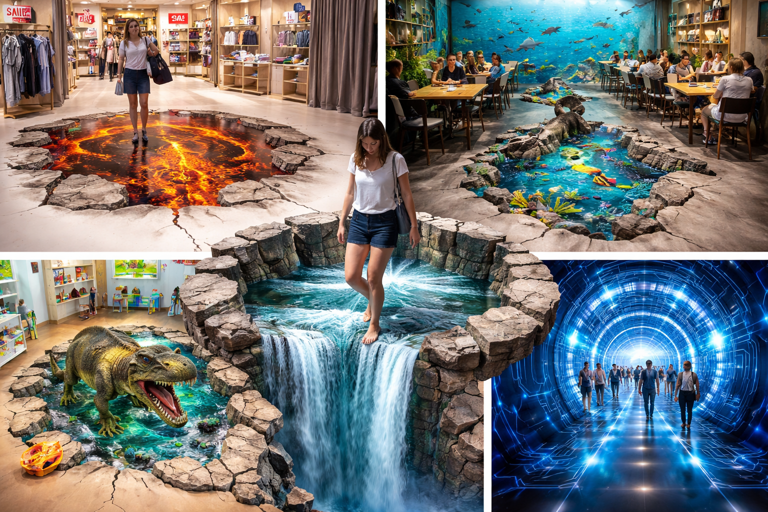 Floor Decals 3D, Transforming Spaces with Eye-Catching Illusions