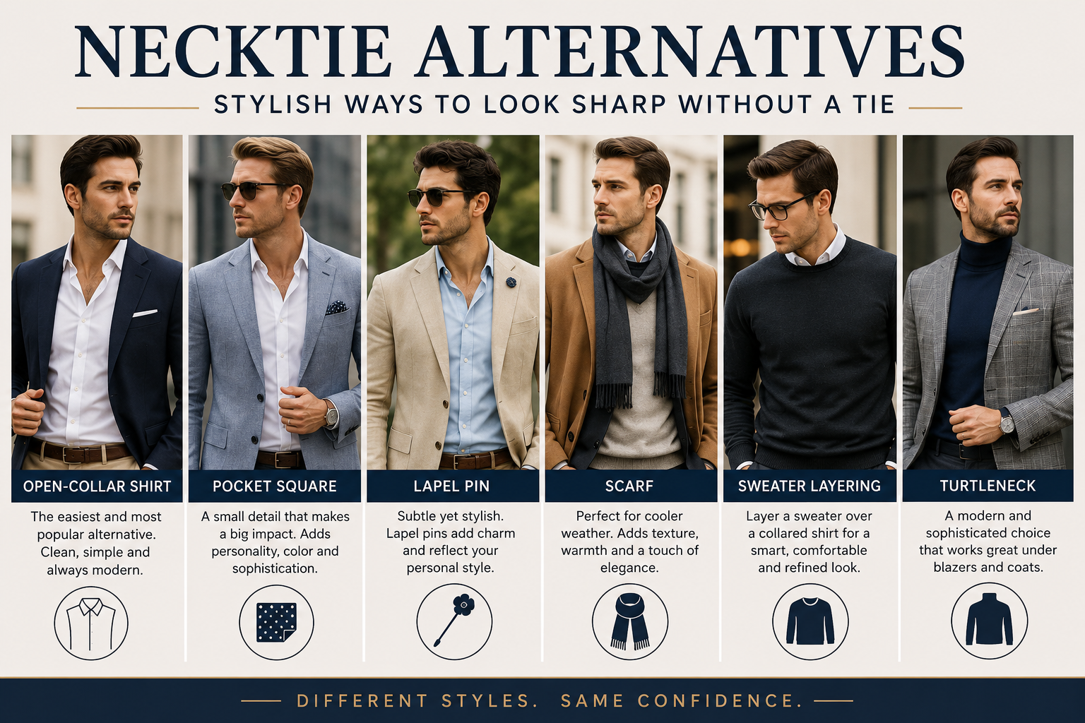 Necktie Alternatives, Stylish Ways to Elevate Your Look Without a Tie